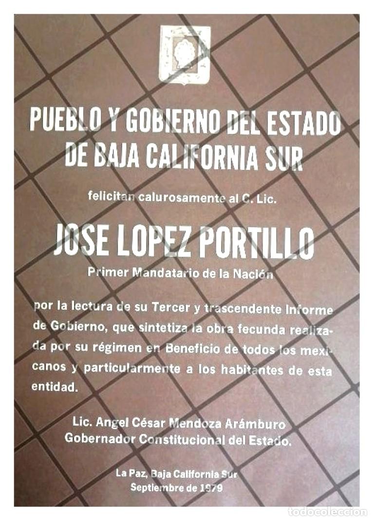 Colecionismo de cartazes: AFICHE RETRO BAJA CALIFORNIA SUR FELICITA LOPEZ PORTILLO