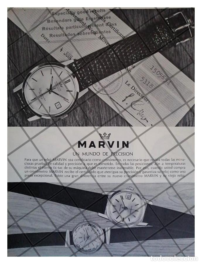 Colecionismo de cartazes: CARTEL PUBLICITARIO RETRO. RELOJES MARVIN AUTOMATIC 1965