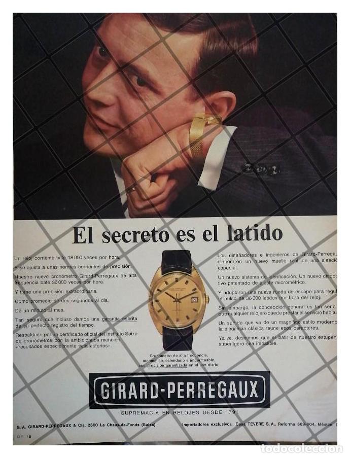 Colecionismo de cartazes: CARTEL PUBLICITARIO RETRO RELOJES GIRARD PERREGAUX 1969