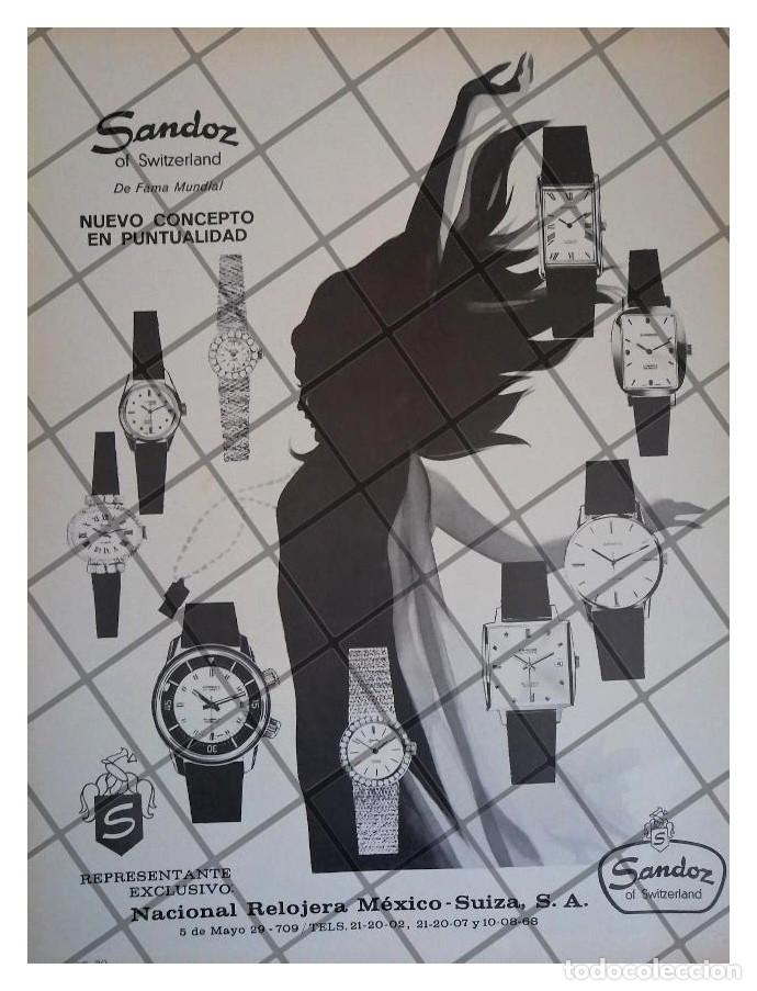 Collectionnisme d'affiches: CARTEL PUBLICITARIO RETRO RELOJES SANDOZ 1968 MUY RARO