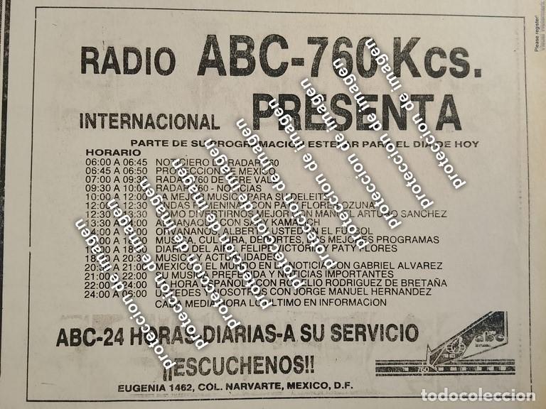 Collectionnisme d'affiches: AFICHE RETRO, PROGRAMACION RADIO ABC 760KHZ 1987 /RADIO DIFUSORAS