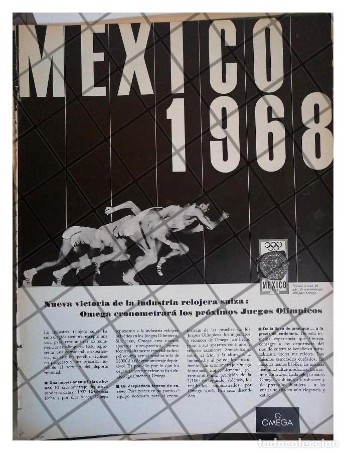 Collectionnisme d'affiches: CARTEL PUBLICITARIO RETRO RELOJES OMEGA Y MEXICO 68 /2