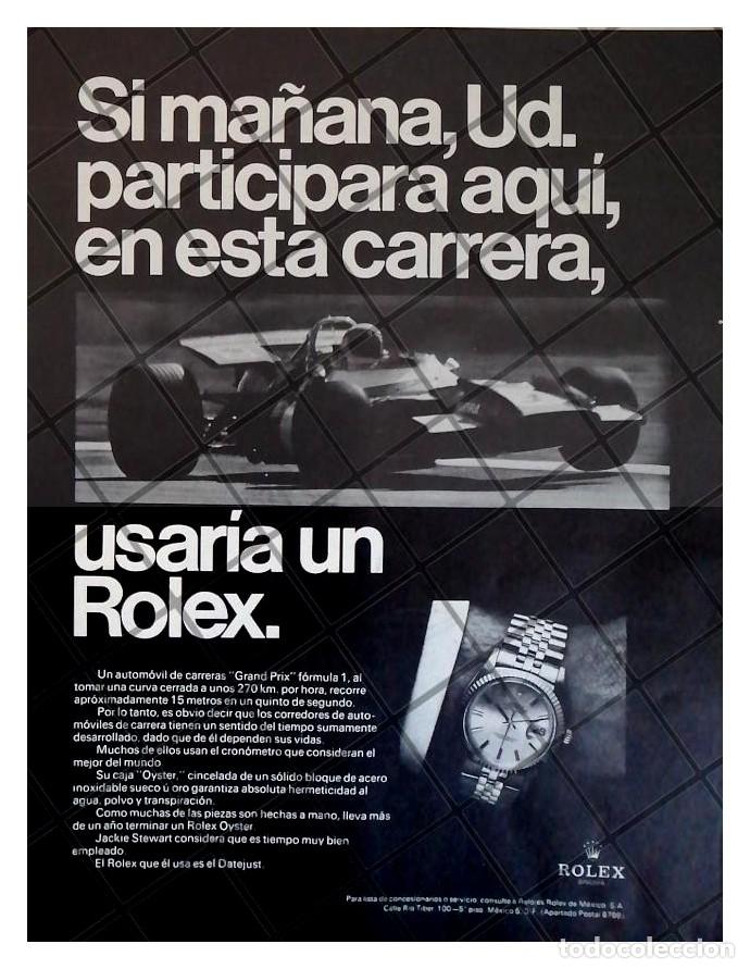 Collectionnisme d'affiches: CARTEL RETRO RELOJES ROLEX OYSTER Y LA FORMULA 1 1969