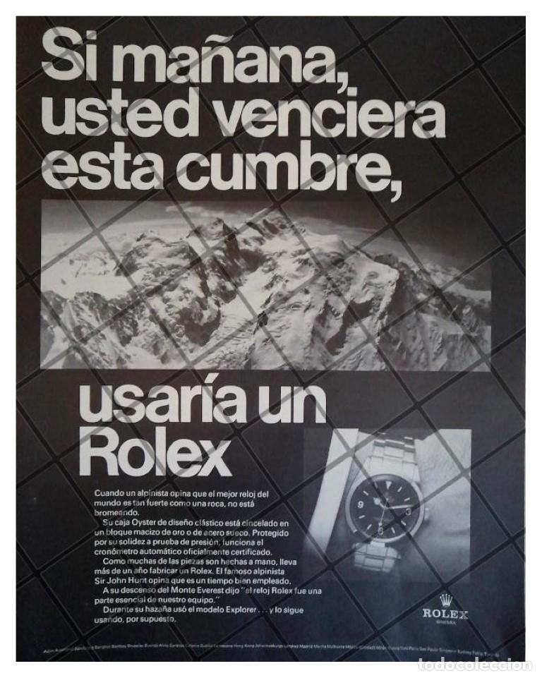 Collectionnisme d'affiches: CARTEL PUBLICITARIO RETRO RELOJES ROLEX Y MONTE EVEREST