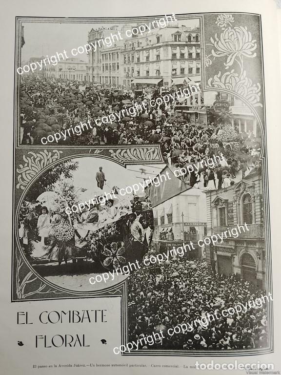 Collectionnisme d'affiches: HOJA DE PRENSA ANTIGUA. DESFILE FLORAL, AV JUAREZ D.F 1911 /FESTIVALES LDM
