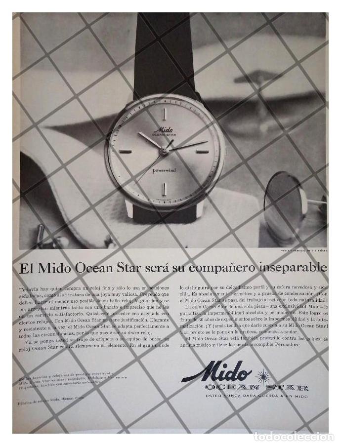Colecionismo de cartazes: CARTEL PUBLICITARIO RETRO RELOJES MIDO OCEAN STAR 1961 /7