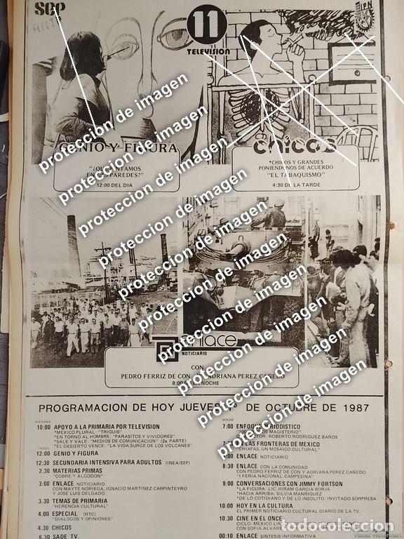 Colecionismo de cartazes: AFICHE VINTAGE, PROGRAMACION CANAL 11 /TELEVISORAS 1987 PEDRO FERRIZ Y MAS