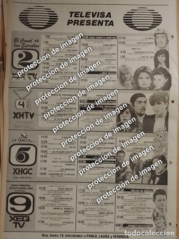 Colecionismo de cartazes: CARTEL RETRO. MENU CARTELERA DE TELEVISA OCT 1987 /TELEVISORAS