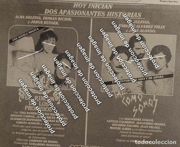 Colecionismo de cartazes: CARTEL RETRO. ESTRENO DE TELENOVELAS TAL COMO SOMOS /EL RINCON DE LOS PRODIGIOS /TELEVISA 1987
