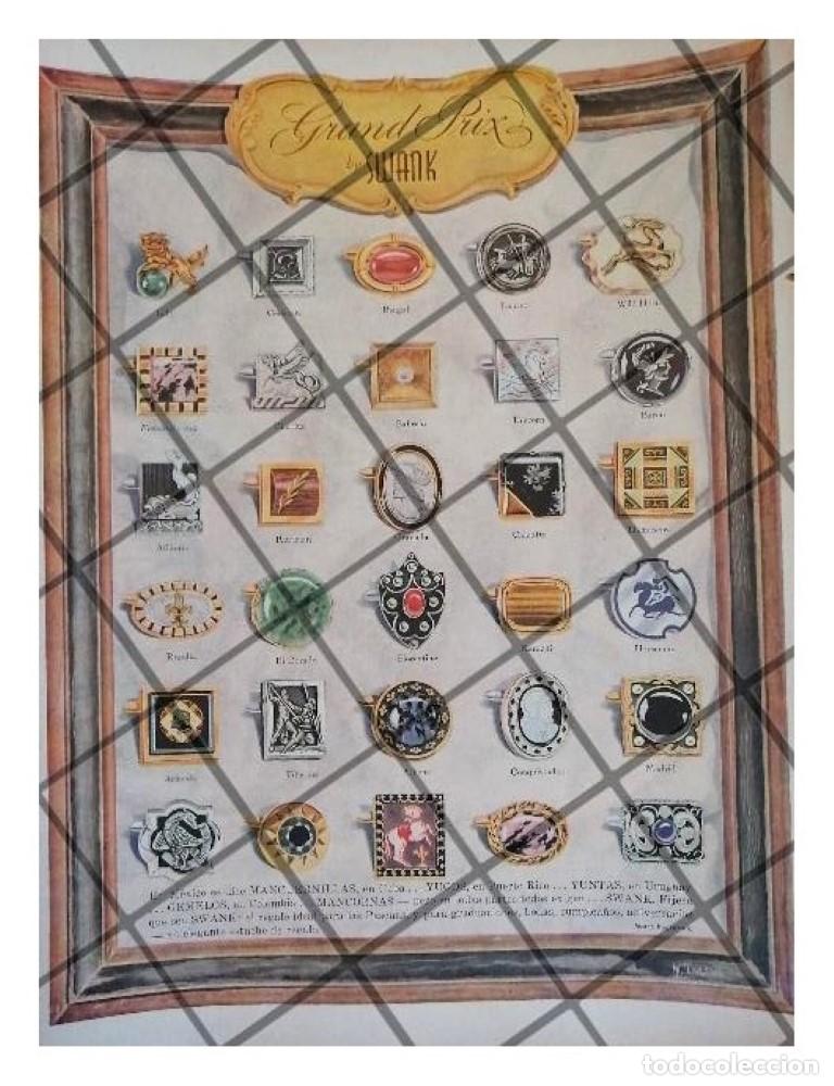 Colecionismo de cartazes: CARTEL PUBLICITARIO RETRO. MANCUERNILLAS SWANK 1955