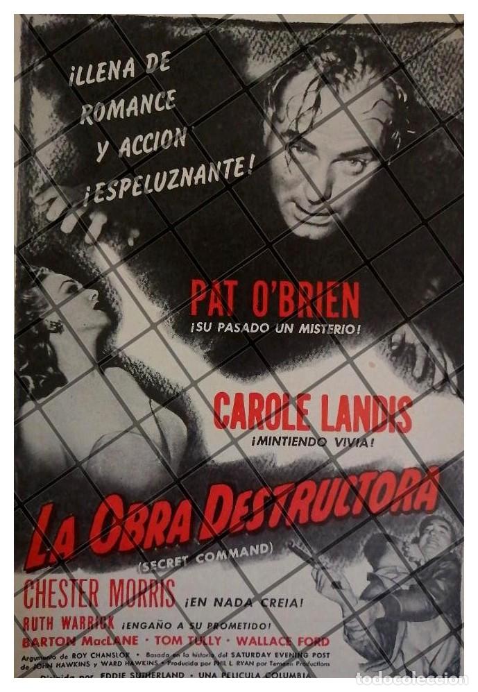Sammeln von Plakaten: MINI AFICHE RETRO. PELICULA LA OBRA DESTRUCTORA 1944