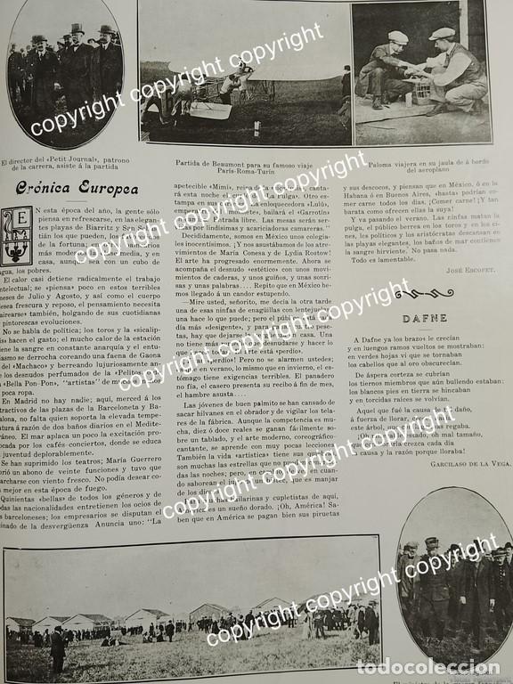 Sammeln von Plakaten: HOJA DE PRENSA ANTIGUA 1911 VUELO PARIS - ROMA -TURIN DE ANDRE BEAUMONT / AVIACION /PILOTOS