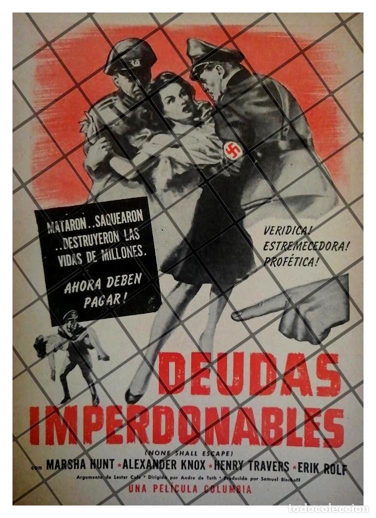 Sammeln von Plakaten: MINI AFICHE RETRO. PELICULA. DEUDAS IMPERDONABLES 1944