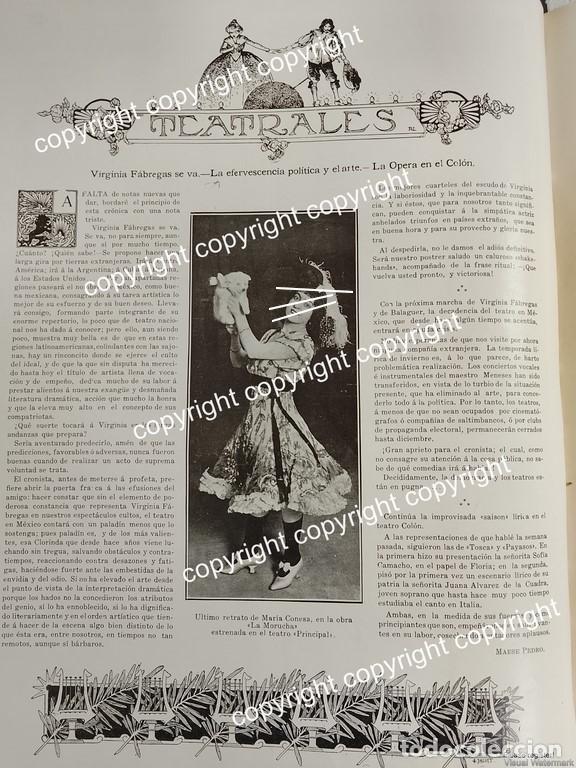 Colecionismo de cartazes: NOTA DE PRENSA ANTIGUA 1911 ACTRIZ MARIA CONESA EN LA OBRA LA MORUCHA Y MAS /ARTISTAS