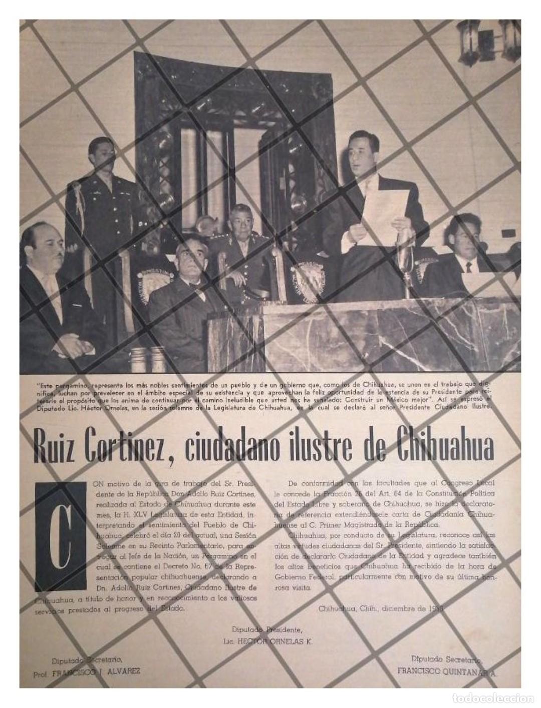 Coleccionismo de carteles: AFICHE RETRO CHIHUAHUA HONRA A RUIZ CORTINEZ 1956