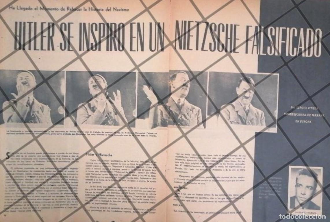 Coleccionismo de carteles: AFICHE ANTIGUO HITLER SE INSPIRO EN NIETZSCHE FALSIFICADO