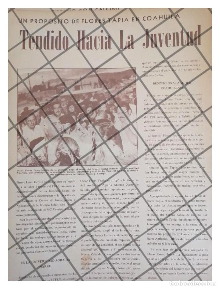 Coleccionismo de carteles: AFICHE ANTIGUO OSCAR FLORES TAPIA EN COAHUILA 1975