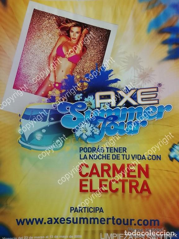 Collectionnisme d'affiches: CARTEL PUBLICITARIO RETRO. AXE SUMMER TOUR Y CARMEN ELECTRA 2009