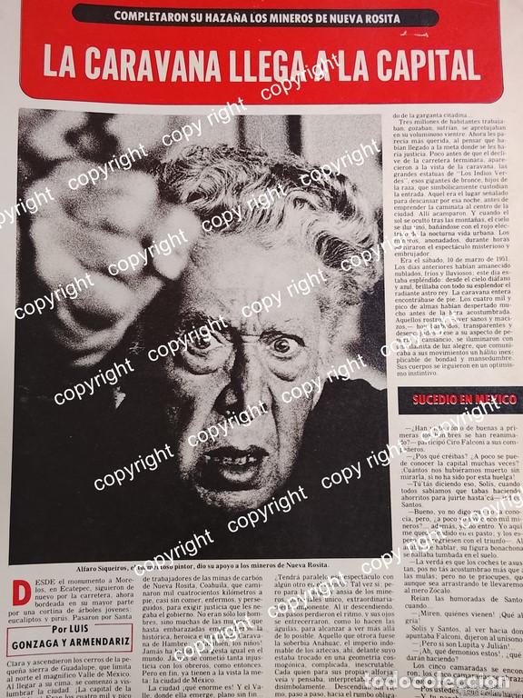 Collezionismo di affissi: AFICHE VINTAGE. DAVID ALFARO SIQUEIROS APOYA MANIFESTACION DE MINEROS DE NUEVA ROSITA 1979 /PINTORES