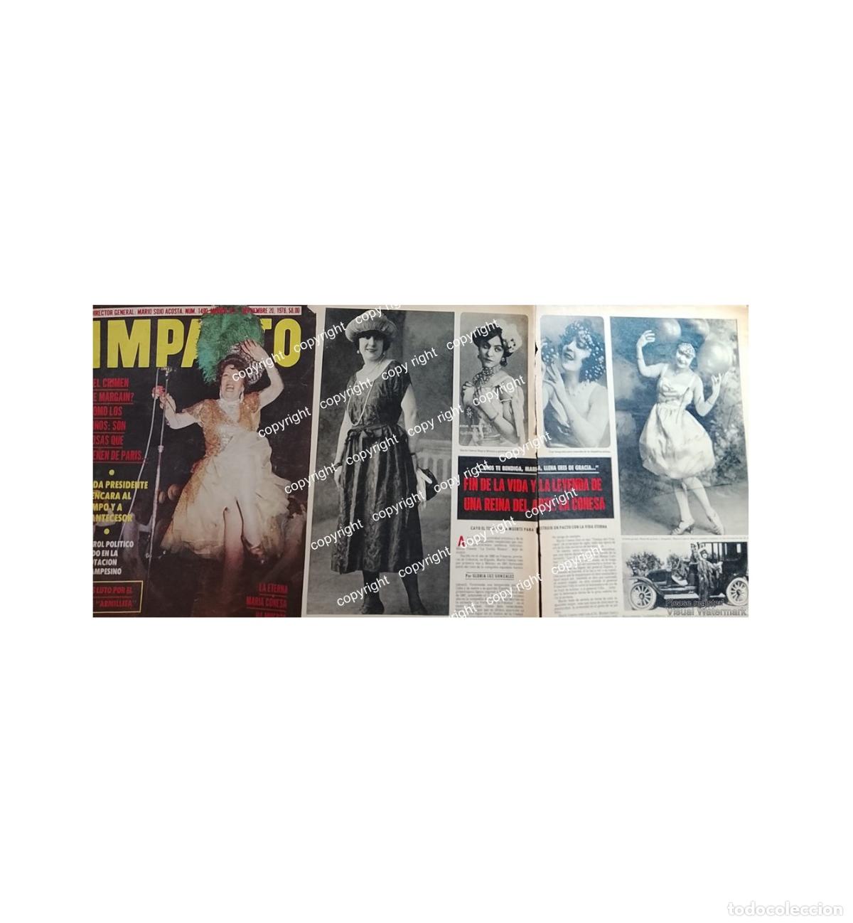 Collezionismo di affissi: NOTA DE PRENSA RETRO. MUERE MARIA CONESA 1978 /ACTRICES ARTISTAS