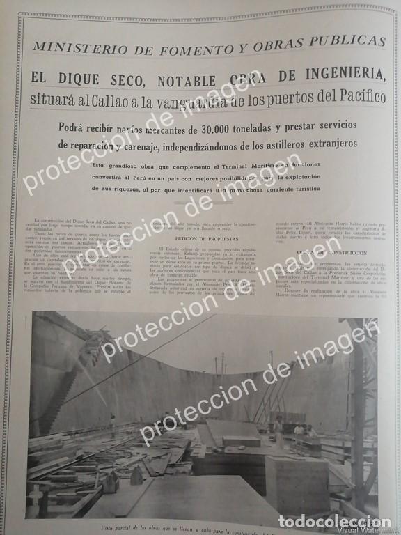 Collezionismo di affissi: AFICHE ANTIGUO, CONSTRUCCION ASTILLERO DEL CALLAO, PERU 1937