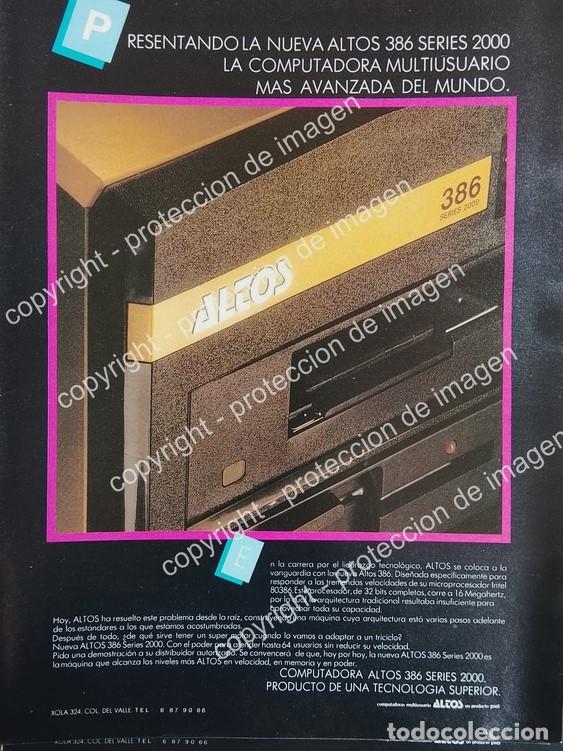 Sammeln von Plakaten: AFICHE PUBLICITARIO RETRO. COMPUTADORAS ALTOS 386 SERIE 2000 /1988 /OLDWARE RARO