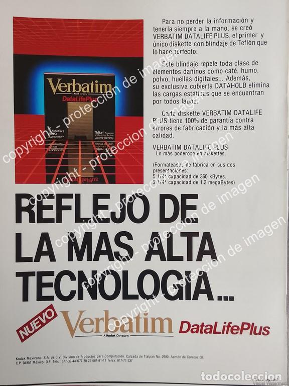Sammeln von Plakaten: AFICHE VINTAGE ORIGINAL. DISKETTES VERBATIM DATA LIFE 1988 /OLDWARE