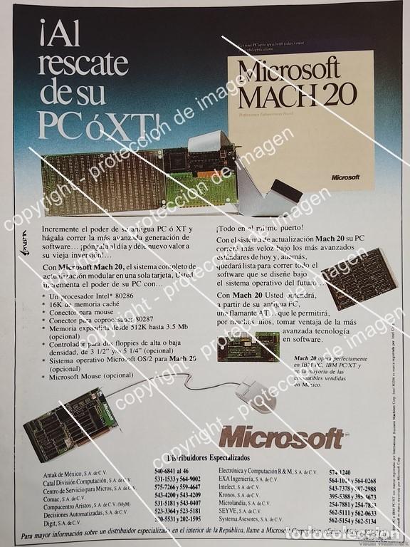 Sammeln von Plakaten: AFICHE VINTAGE ORIGINAL. TARJETA ISA. MICROSOFT MACH 20 /1989 /OLDWARE RARISIMO