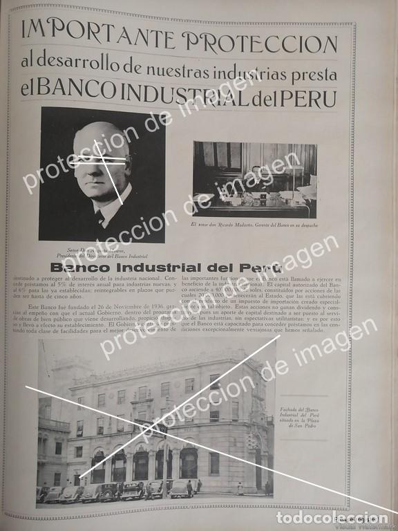 Colecionismo de cartazes: CARTEL ANTIGUO, AUGUSTO MAURER, INICIA OPERACIONES EL BANCO INDUSTRIAL DE PERU. 1936