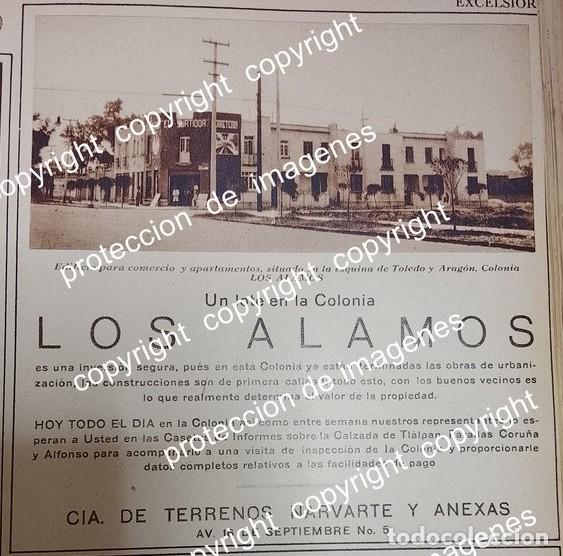 Colecionismo de cartazes: CARTEL ANTIGUO. CONSTRUYEN COLONIA LOS ALAMOS D.F 1931 /BIENES RAICES /24