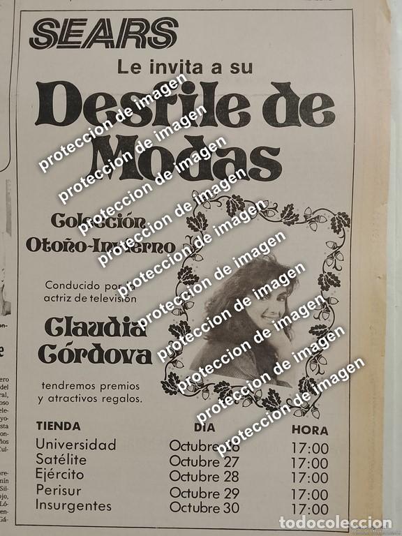 Coleccionismo de carteles: AFICHE RETRO, SEARS PRESENTA: LA DISE&Ntilde;ADORA CLAUDIA CORDOVA 1987