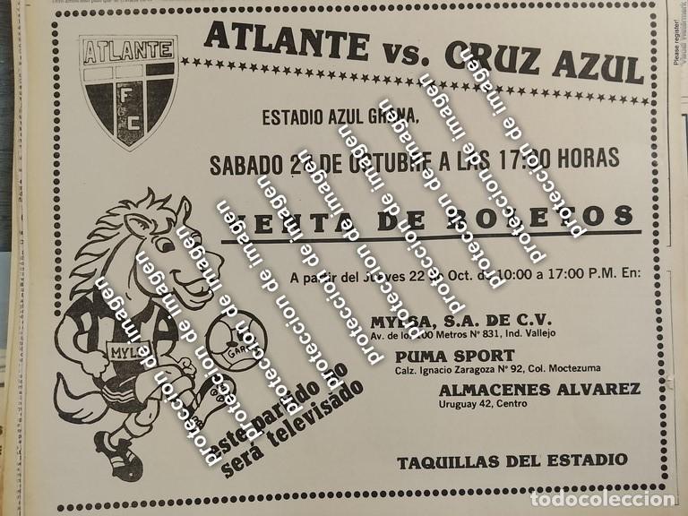 Coleccionismo de carteles: AFICHE PUBLICITARIO RETRO ATLANTE Vs CRUZ AZUL 1987 /FUTBOL