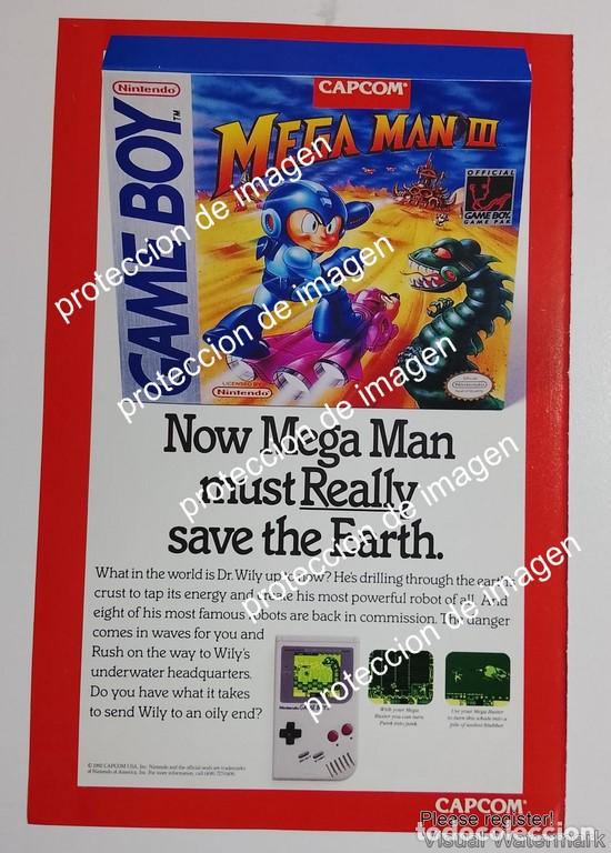 Coleccionismo de carteles: AFICHE RETRO. VIDEO JUEGOS CAPCOM PRESENTA. MEGA MAN 2. GAMEBOY 1992