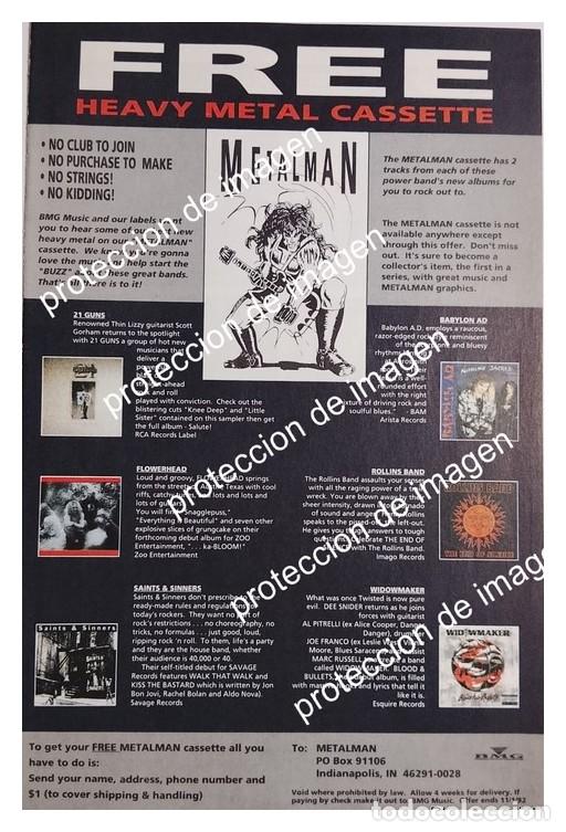 Coleccionismo de carteles: AFICHE RETRO. BMG MUSIC LANZA PROMOCION DE CASETTE METALMAN 1992