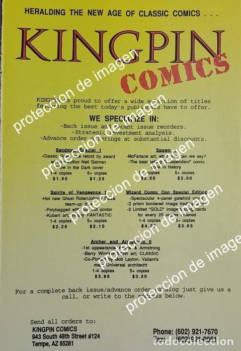 Coleccionismo de carteles: PUBLICIDAD RETRO ORIGINAL. TIENDA KINGPIN COMICS 1992 /MUY RARO