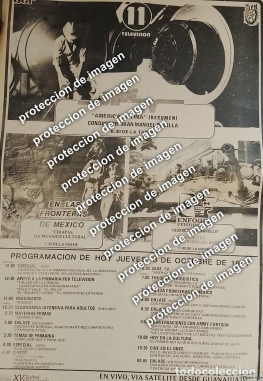 Coleccionismo de carteles: AFICHE PUBLICITARIO VINTAGE, PROGRAMACION DEL CANAL 11 /TELEVISORAS 1987