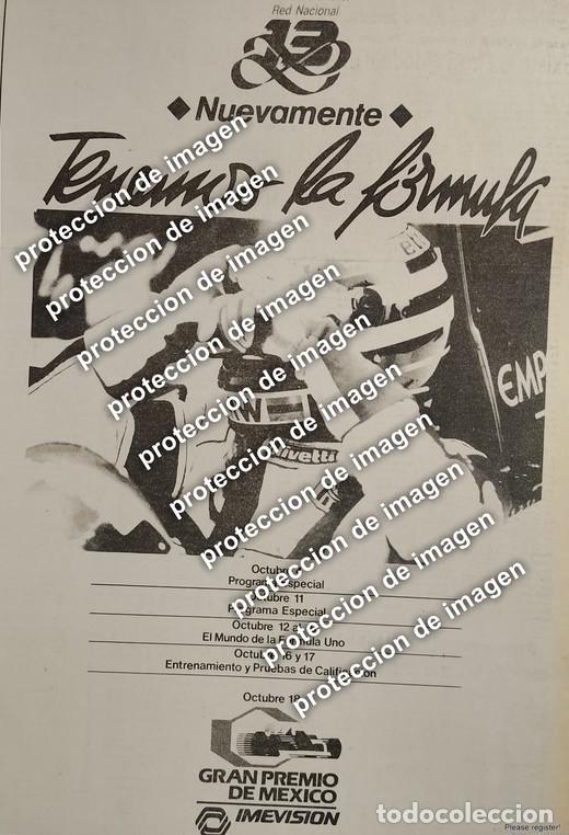 Coleccionismo de carteles: AFICHE PUBLICIDAD VINTAGE, IMEVISION CANAL 13 GRAN PREMIO DE MEXICO OCT 1987