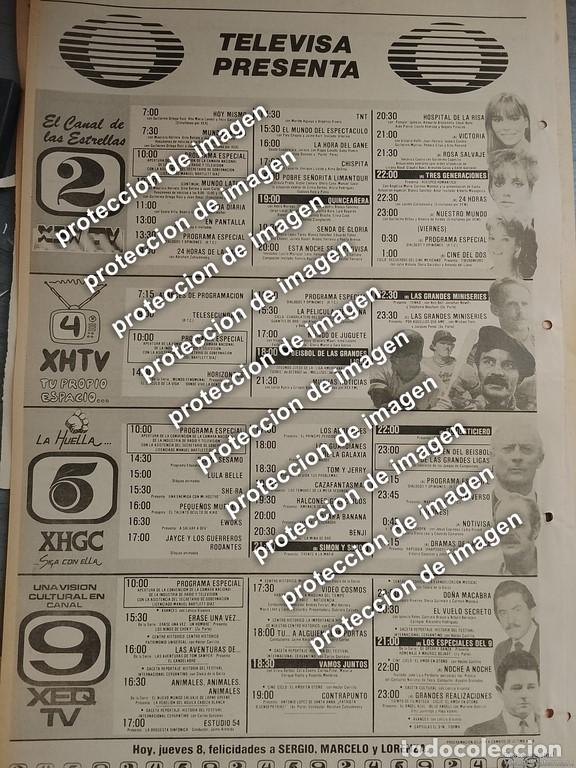 Coleccionismo de carteles: CARTEL PUBLICITARIO VINTAGE. CARTELERA DE TELEVISA OCT 1987 /TELEVISORAS