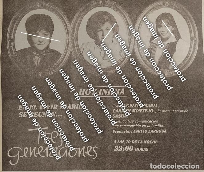 Sammeln von Plakaten: CARTEL RETRO. ESTRENO DE TELENOVELA TRES GENERACIONES 1987 TELEVISA /TELEVISORAS