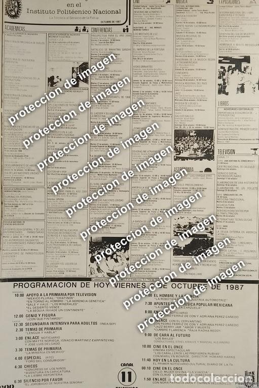 Sammeln von Plakaten: CARTEL RETRO, CARTELERA CULTURAL DEL POLITECNICO 1987 /ESCUELAS