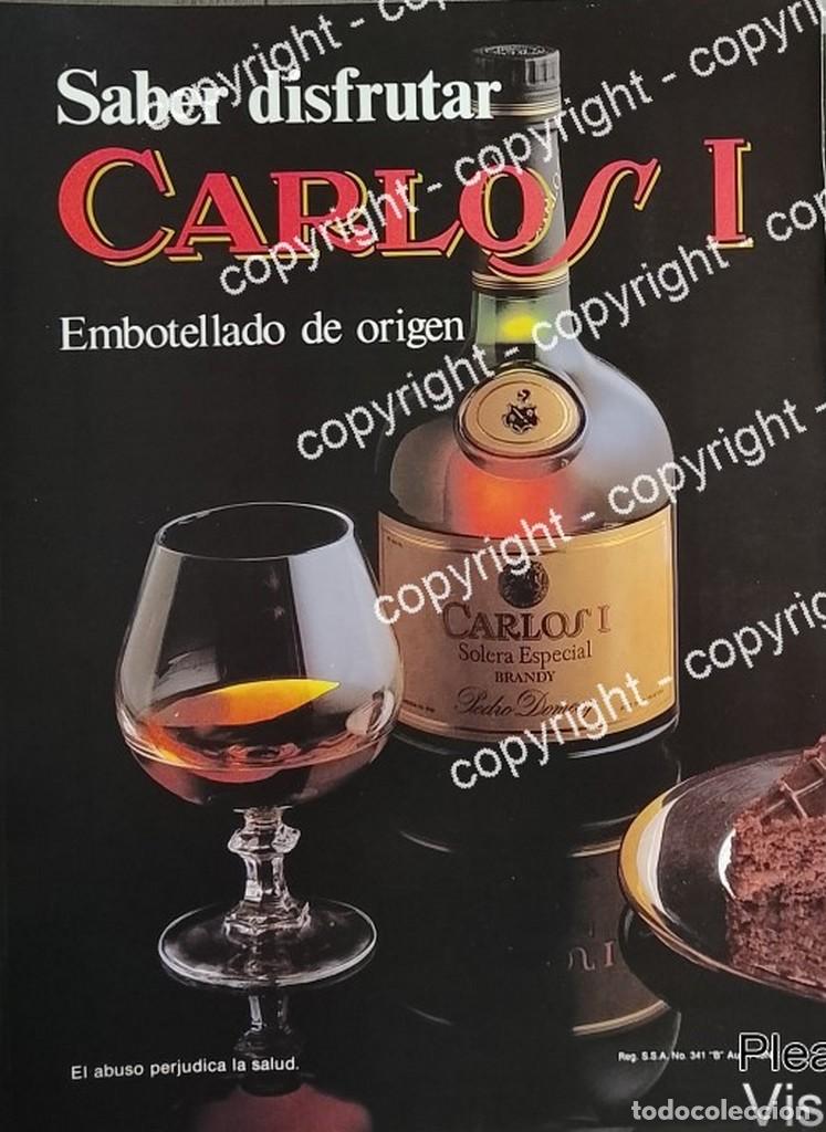 Sammeln von Plakaten: Cartel publicitario retro genuino Brandy Carlos 1 Domeqc /2