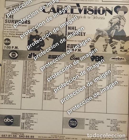 Sammeln von Plakaten: AFICHE CARTELERA DE PROGRAMACION DE CABLEVISION 1987 /TELEVISORAS