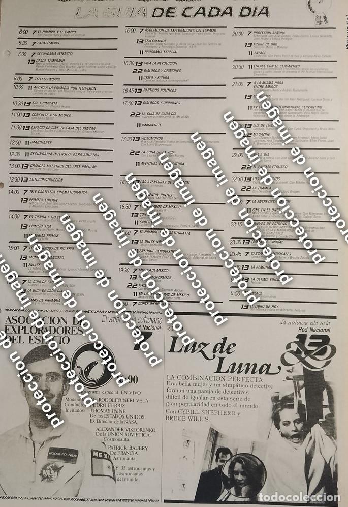 Sammeln von Plakaten: CARTEL RETRO. CARTELERA CANAL 13 IMEVISION 1987 /TELEVISORAS