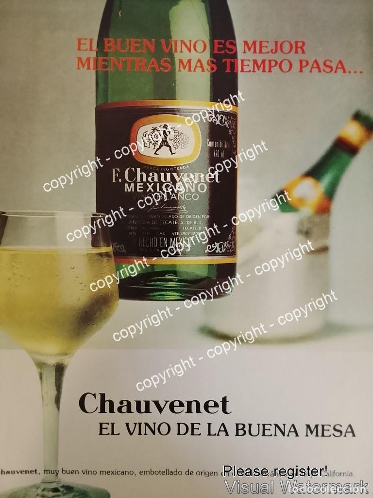 Sammeln von Plakaten: Cartel de publicidad retro VINO. CHAUVENET 1979