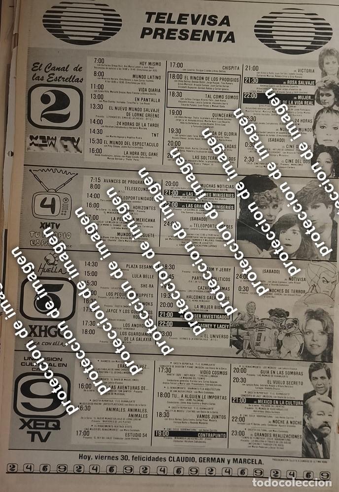 Sammeln von Plakaten: CARTEL RETRO. MENU DE PROGRAMACION TELEVISA OCT 1987 /TELEVISORAS 2,4,5,9