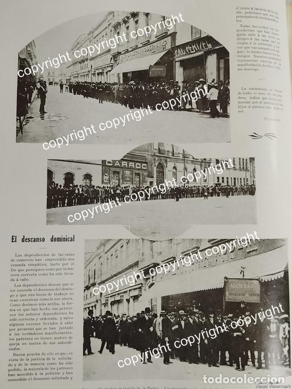 Collectionnisme d'affiches: HOJA DE PRENSA ANTIGUA 1911 MANIFESTACION DE EMPLEADOS DE TIENDAS D.F CALLE PALMA /POLITICA