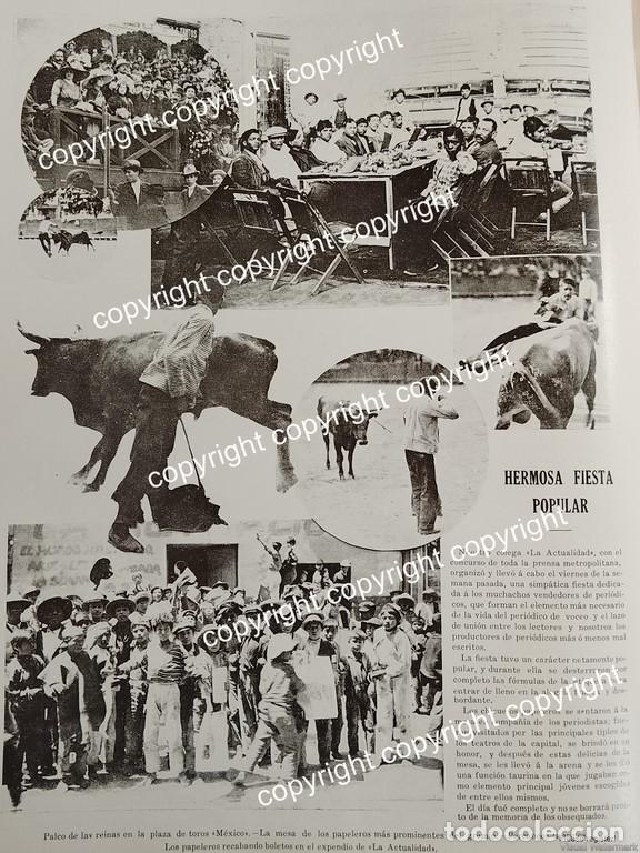 Collectionnisme d'affiches: HOJA DE PRENSA ANTIGUA 1911 CORRIDA DE TOROS POPULAR. PLAZA DE TOROS MEXICO / LDM