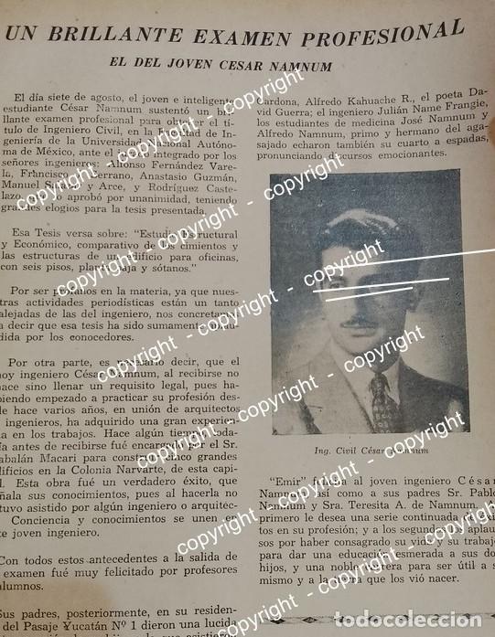 Collectionnisme d'affiches: AFICHE ANTIGUO GRADUACION DE CESAR NAMNUN ASHANE 1941 /INGENIEROS