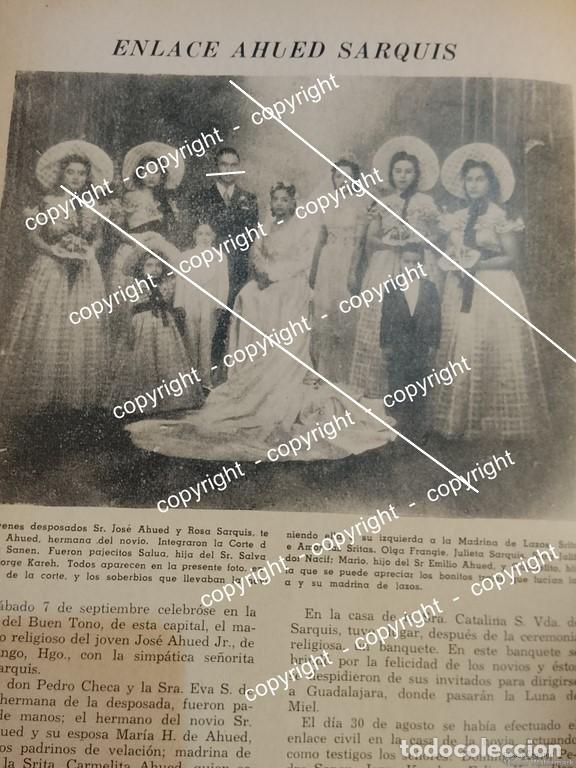 Collectionnisme d'affiches: HOJA DE PRENSA ANTIGUA BODA AHUED SARQUIS 1941 (JOSE AHUED) ASM