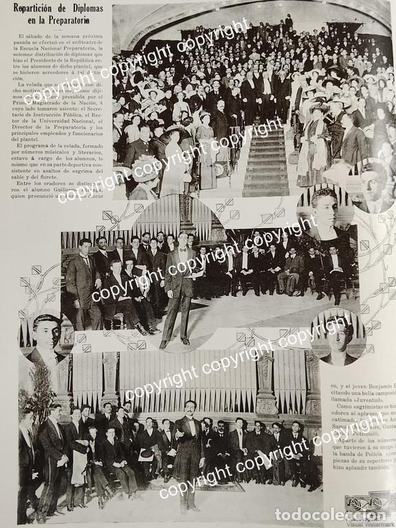 Collectionnisme d'affiches: HOJA DE PRENSA ANTIGUA 1911 EL PRESIDENTE EN LA GRADUACION ESCUELA NACIONAL PREPARATORIA /ESCUELAS